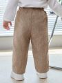 SHEIN Baby Boy Button Detail Thermal Pants