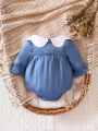 Baby Girl Contrast Collar Bodysuit