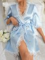 Women's Lace Patchwork Robes, Sleepwear