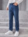 SHEIN Teen Boy Ripped Straight Leg Jeans