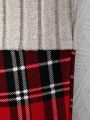 SHEIN Kids FANZEY 3pcs/set Girls' Elegant Christmas Plaid Printed Vest, Basic T-shirt And Leggings