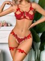 Exotic-Bondage Valentine's Day Themed Sexy Women's Hollow Out Heart Design Lingerie