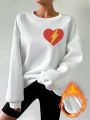 SHEIN Slayr Heart & Lightning Print Sweatshirt