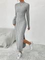 Women's Knit Side Split Bodycon Dress