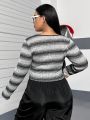 Women's Plus Size Stylish Striped T-shirt