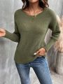 SHEIN Essnce Cut Out Wrap Cross Drop Shoulder Sweater