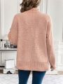 SHEIN Essnce Solid Color Batwing Sleeve Half Turtleneck Sweater