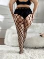 Plus Size Hollow Out Fishnet Tights, Pantyhose