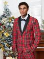 SHEIN Men 1pc Tartan Print Shawl Collar Blazer