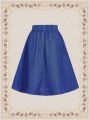 SHEIN DECDS Vintage Elegant A-Line Skirt With Umbrella Shape And Loose Fit, Autumn And Winter