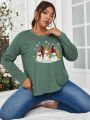 SHEIN Unity Plus Christmas Print Tee