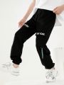 SHEIN Kids HYPEME Boys' Casual Letter Print Cargo Pants