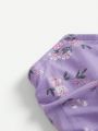 SHEIN WYWH Women's Floral Print Strapless Top