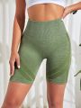 Yoga Basic Wideband Waist Top-stitching Sports Shorts