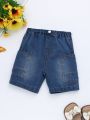 Baby Boys' Loose Fit Casual Blue Denim Shorts