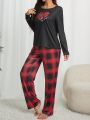 Women's Heart Print Long Sleeve Pajama Set