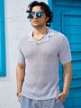 Men'S Knitted Short Sleeve Polo With Suit Collar