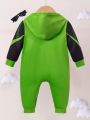 Baby Boys' Green Superman Hooded Jumpsuit, Handsome & Adorable