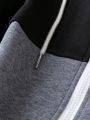 Plus Colorblock Zip Up Drawstring Hoodie