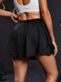 Daily&Casual Mesh Panel Athletic Mini Skirt With Inner Shorts