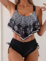 SHEIN Swim BohoFeel Patchwork Paisley Print Bikini Set