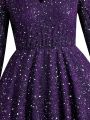 Teen Girl'S Gorgeous & Romantic Medium-Length V-Neck Dress For Holidays/Events