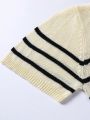 Men's Black And White Striped Knitted Sweater