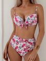 SHEIN Swim Mod Floral Print Bikini Set With Underwire