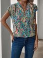 Paisley Print Wrap Shirt