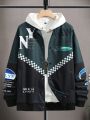 Manfinity Sporsity Men'S Pattern Printed Baseball Jacket