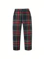 2pcs/set Boys' Gentleman Suit With Plaid Blazer And Pants