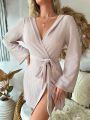 Solid Belted Lounge Robe