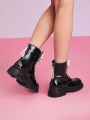 SHEIN MOD Valentine'S Day Women'S Short Boots Pink Bowknot Tie Boots