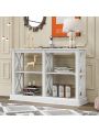 Console Table with 3-Tier Open Storage Spaces and 