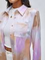 MCiro Tie Dye Button Front Shirt Dress