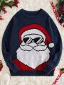 Manfinity Men Ugly Christmas Santa Claus Pattern Sweater