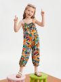 SHEIN Kids SUNSHNE Toddler Girls Allover Print Cami Jumpsuit