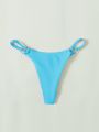 SHEIN Swim Basics Ring Linked Thong Bikini Bottom