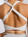 GLOWMODE FeatherFit™ Twisted Active Square Neckline Tank Light Support Low Impact Yoga Daily