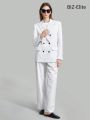 SHEIN BIZwear Peak Lapel Striped Suit Jacket And Pants Set