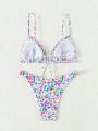 SHEIN Swim Vcay Women'S Floral Printed Bikini Set