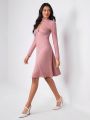 EMILY REED Cut Out Front Contrast Piping Dress