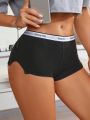 SHEIN 3pcs Letter Graphic Waistband Boyshorts