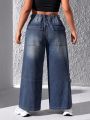 SHEIN ICON Plus Size High Waist Straight Leg Workwear Jeans