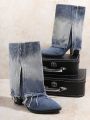 Fashionable Women'S Denim Ankle Boots And Short Boots