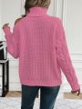 Women's Off-shoulder Solid Color Loose Sweater