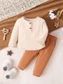 Infant & Toddler Round Neck Comfortable Long Sleeve Top And Pants Boy's Suit