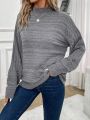 Women's Half Turtleneck Drop Shoulder Sweater