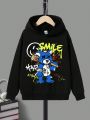 Tween Boys Cartoon & Letter Graphic Hoodie