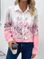 Floral Print Button Front Shirt